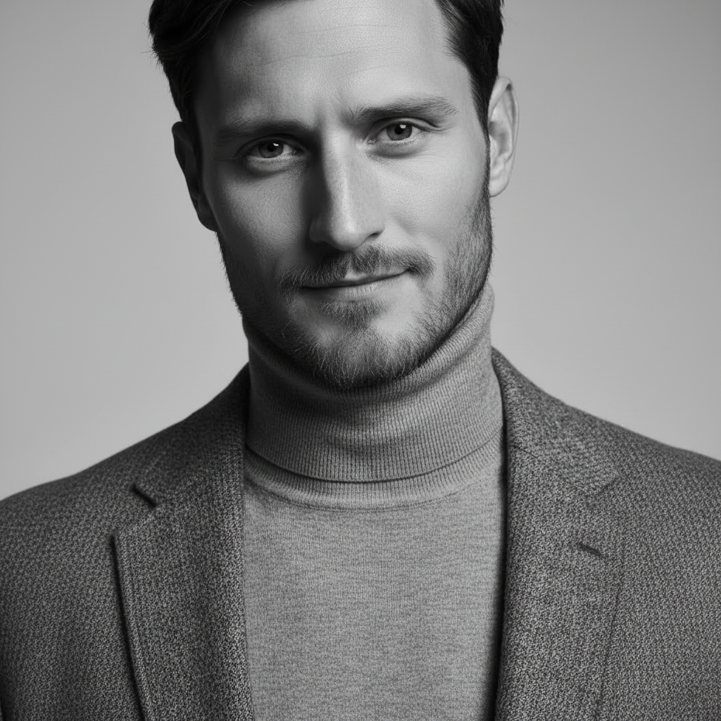 Desaturated AI portrait example 1